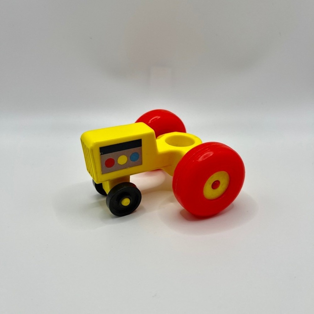 Fisher Price‎ Little People Farm 915 Yellow Tractor with Red Cart / Wagon 1968